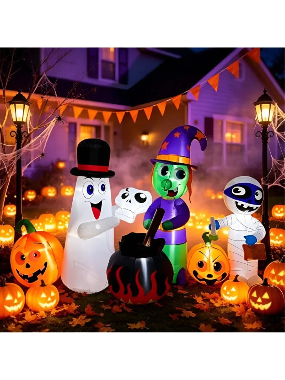 8 FT Halloween Inflatable Witch Ghost Mummy Outdoor Decorations